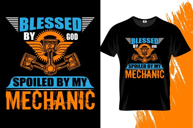 Vecteur conception de vecteur de mécanicien ou nouveau modèle de mécanicien ou conception de modèle de t-shirt de mécanicien