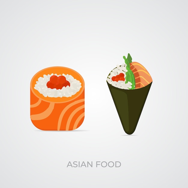 Conception De Vecteur Minimaliste De Cuisine Asiatique