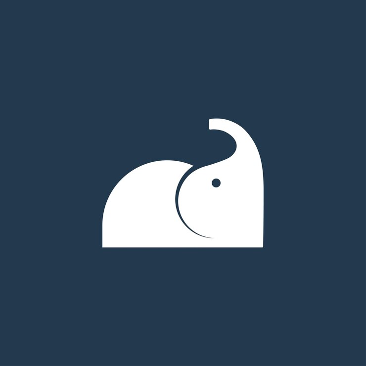 Conception de vecteur de modèle de logo d'éléphant simple