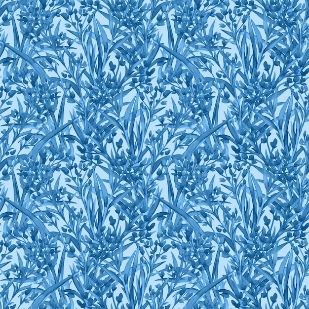 Vecteur conception de vecteur de motif floral bleu indigo