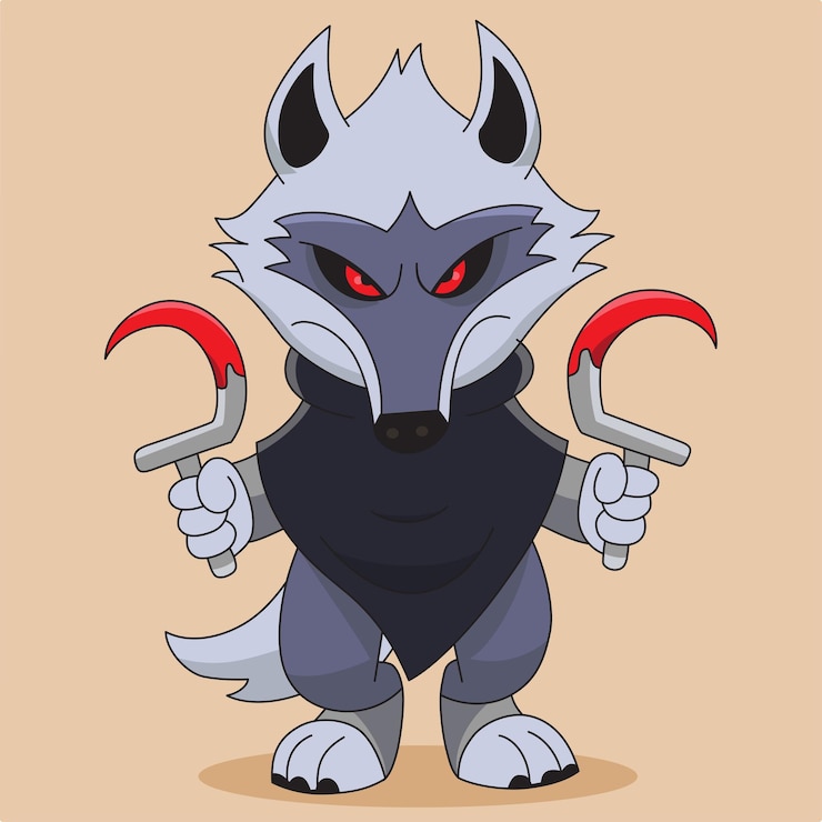 Vecteur conception de vecteur de personnage de dessin animé loup renard gratuit