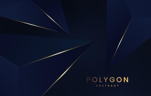 Conception de vecteur de polygone noir abstrait futuriste, avec ligne de lumière jaune. Sombre abstrait