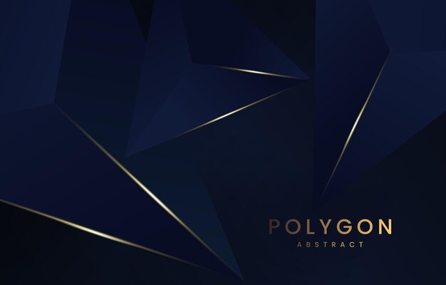 Conception de vecteur de polygone noir abstrait futuriste, avec ligne de lumière jaune. Sombre abstrait