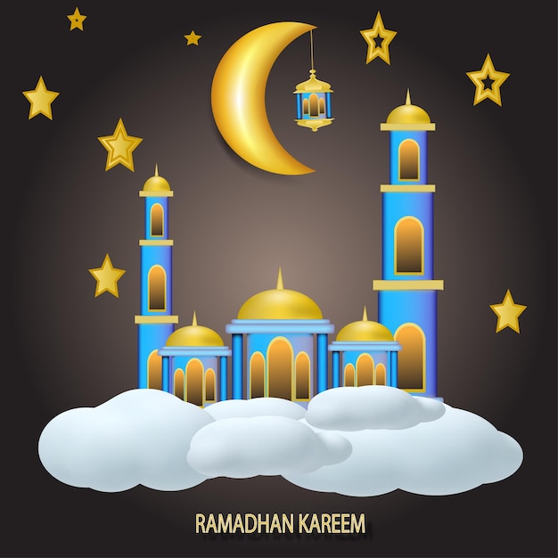 Conception De Vecteur De Ramadhan Kareem Avec Mosquée