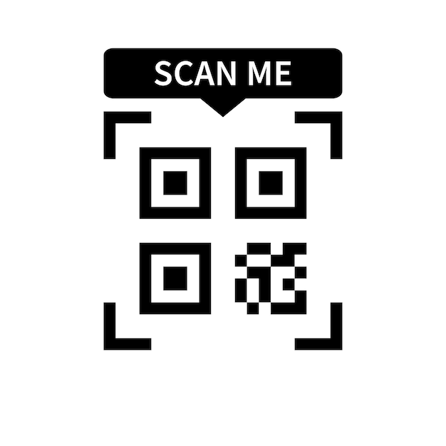 Vecteur conception de vecteur de signe de code qr scan me simple