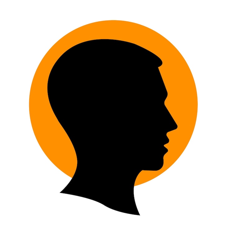 Vecteur conception de vecteur de silhouette de tête d'hommes