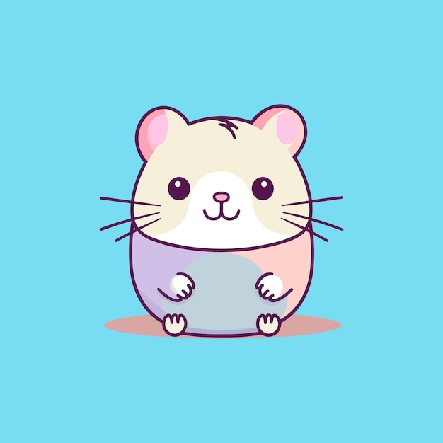 Vecteur conception de vecteur de souris mignon avec style kawaii