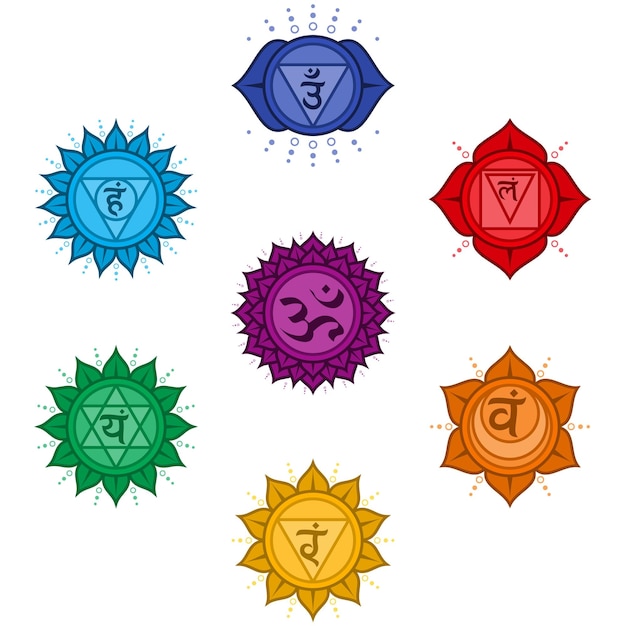 Vecteur conception de vecteur de symboles chakra