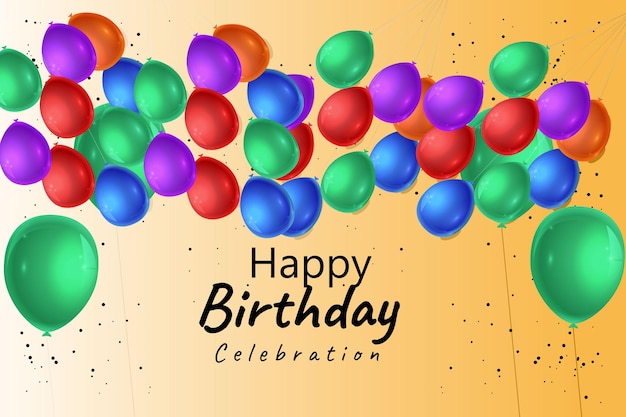 Conception De Vecteur De Typographie Joyeux Anniversaire Pour Cartes De Voeux Et Affiche Avec Modèle De Conception De Ballon