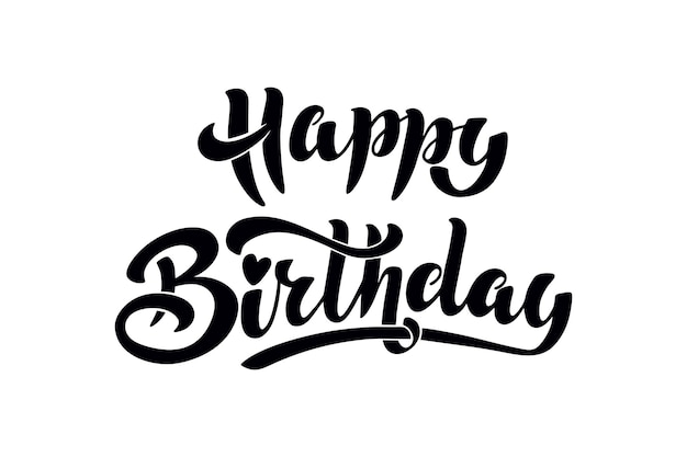 Conception de vecteur typographique joyeux anniversaire pour carte de voeux carte d'anniversaire lettrage de brosse moderne manuscrite