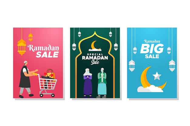 Vecteur conception de vecteur de vente ramadan avec ornement humain