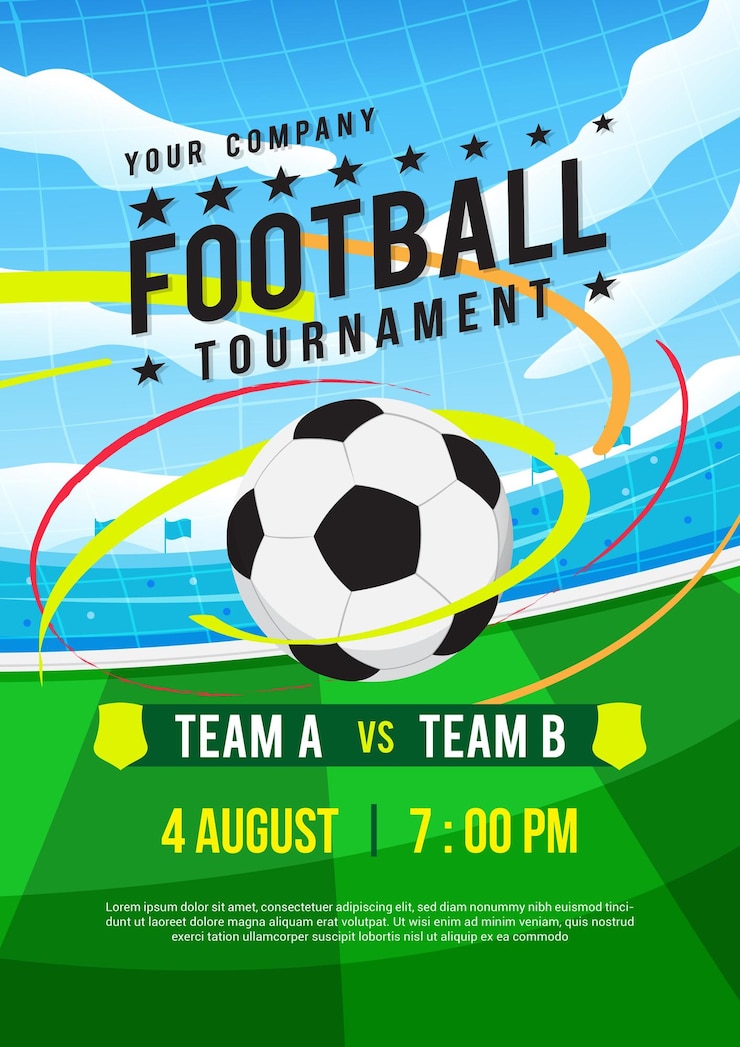Vecteur conception vectorielle d'affiches de tournois de football