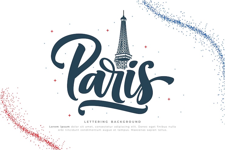 Vecteur conception vectorielle d'arrière-plan de lettres parisiennes