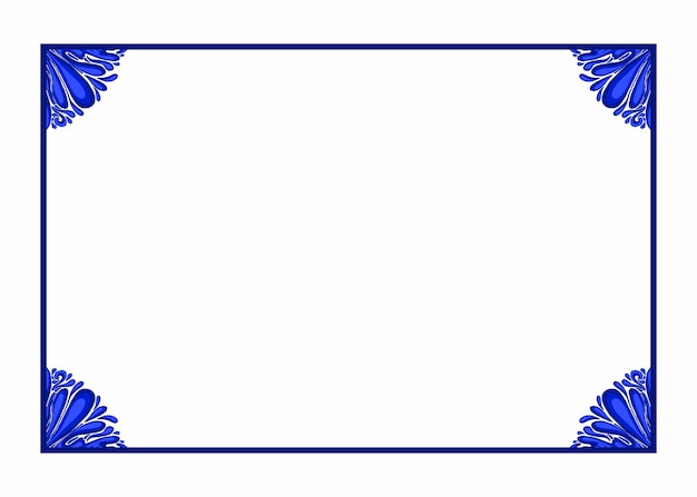 Conception Vectorielle De La Bordure Du Cadre D'ornement Bleu Pour L'élément Décoratif