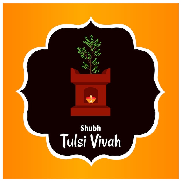 Conception Vectorielle De Célébration Du Festival Indien Tulsi Vivah Tulsi Puja