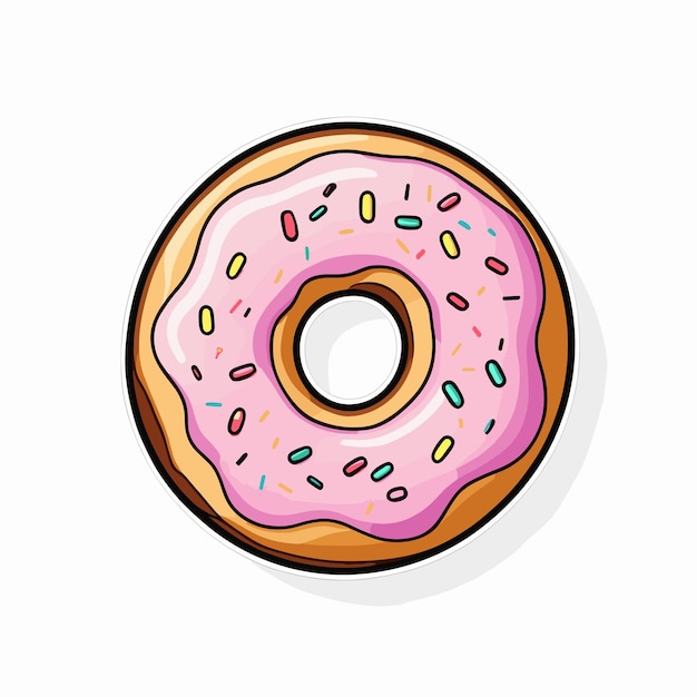Conception vectorielle de cliparts d'illustration de dessins animés de beignets