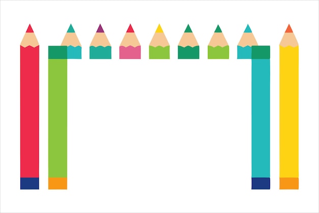 Conception vectorielle du cadre des crayons colorés