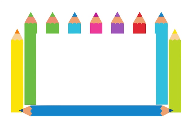 Conception vectorielle du cadre des crayons colorés