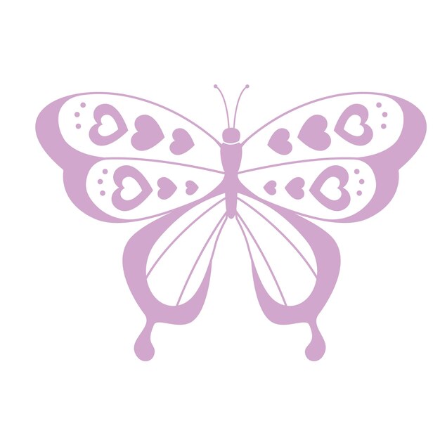 Vecteur conception vectorielle du cœur de papillon svg