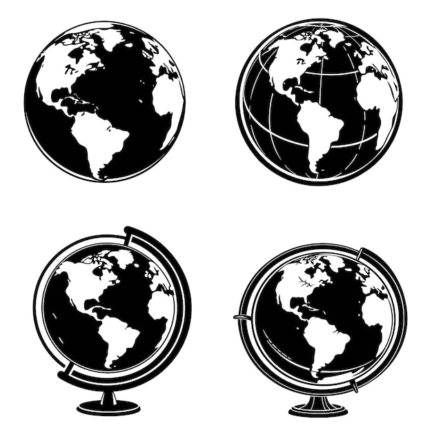Conception vectorielle du globe terrestre Illustration vectorielle de la carte du monde