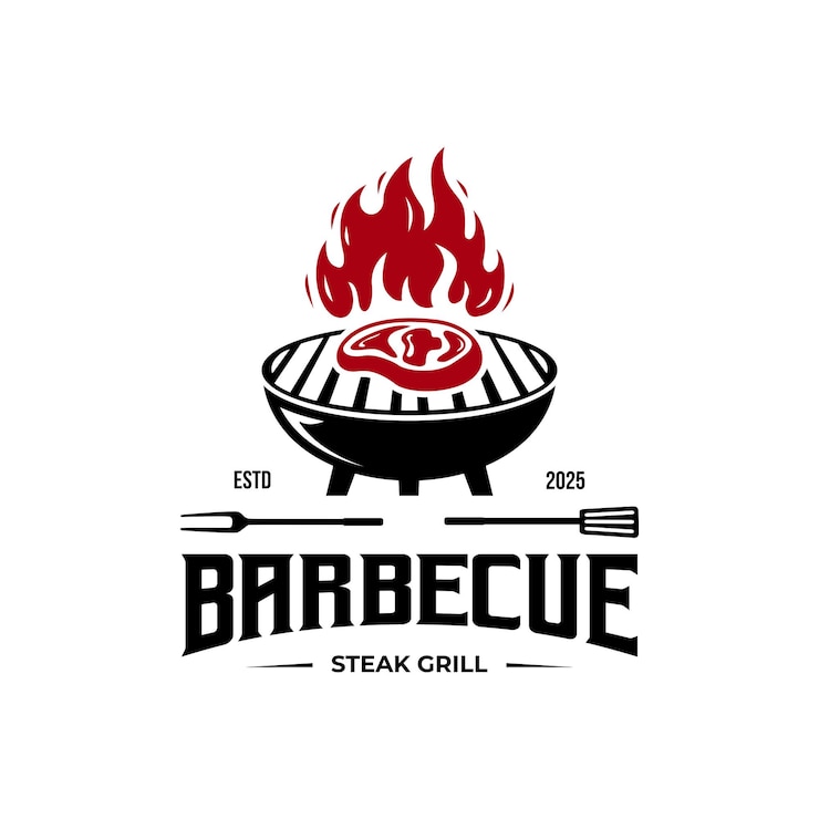 Vecteur conception vectorielle du logo du barbecue