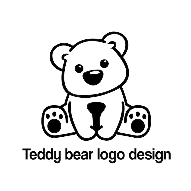 Conception vectorielle du logo de l'ours en peluche