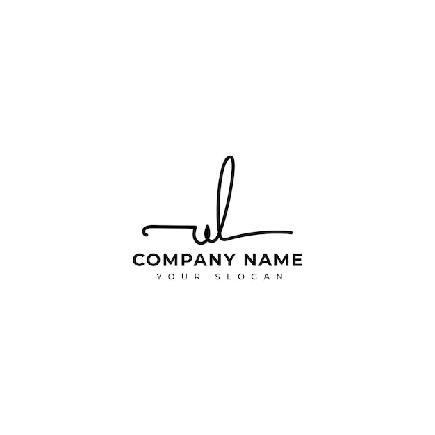 Conception vectorielle du logo de signature initiale Ul