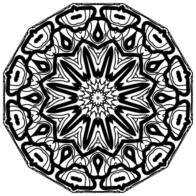 Vecteur conception vectorielle du mandala noir