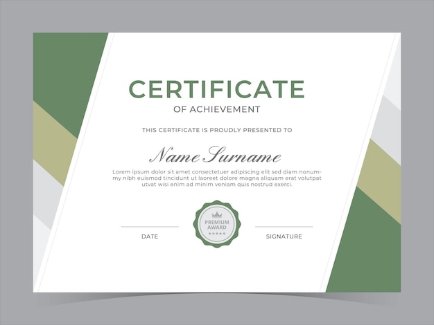 Conception vectorielle du modèle de certificat moderne