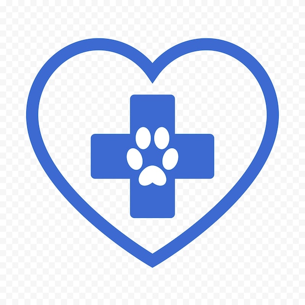 Vecteur conception vectorielle du signe de la clinique vétérinaire empreinte animale avec une croix médicale sur un dos transparent