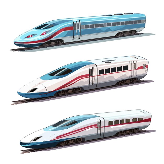Vecteur conception vectorielle du train ferroviaire à grande vitesse