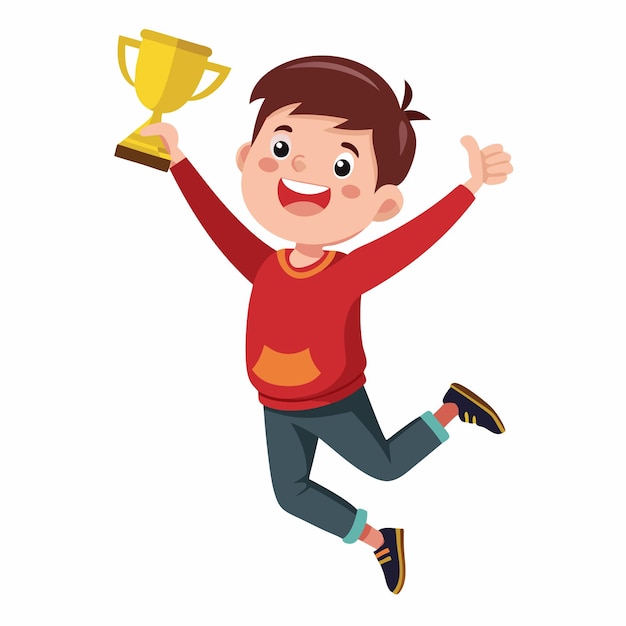 conception vectorielle du trophée gagnant de l'enfant