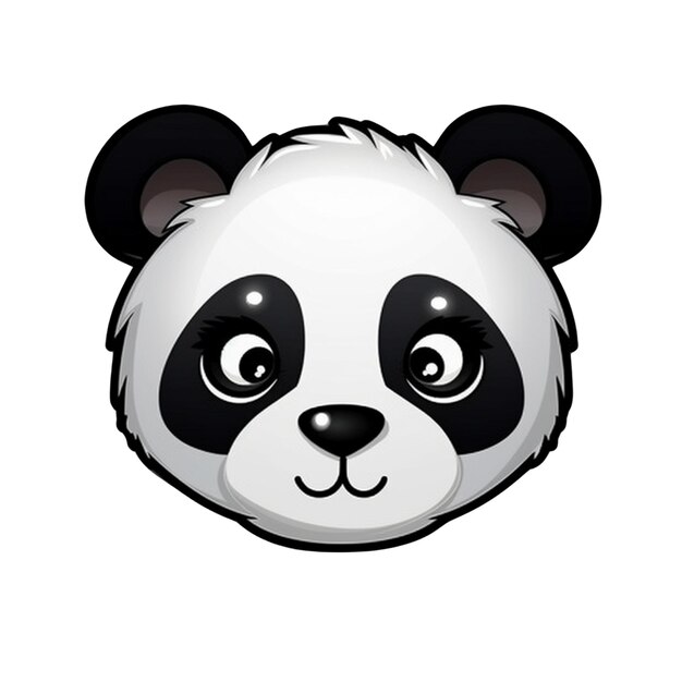 Conception vectorielle du visage du panda de dessin animé