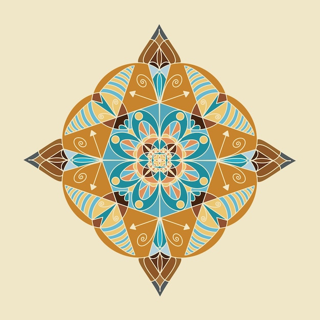 Conception Vectorielle D'éléments Décoratifs Mandala Vintage