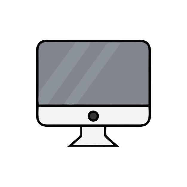 Conception vectorielle de l'icône du moniteur sur fond blanc