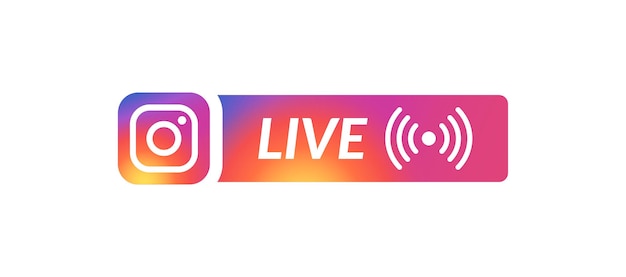 Vecteur conception vectorielle d'icône instagram en direct isolée logo d'icône en direct médias sociaux histoires instagram