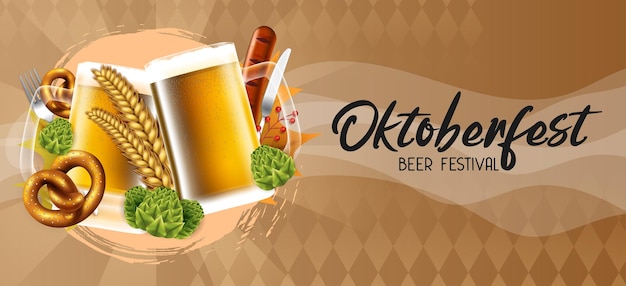 Vecteur la conception vectorielle de l'oktoberfest peut être utilisée à des fins d'invitation à l'affiche et de célébration