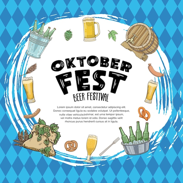 La Conception Vectorielle De L'oktoberfest Peut être Utilisée à Des Fins D'invitation à L'affiche Et De Célébration