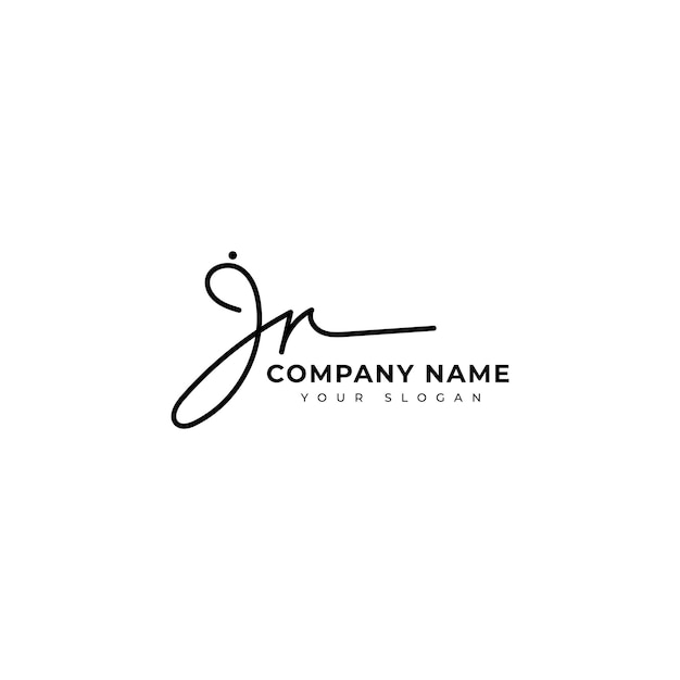 Conception vectorielle de la signature initiale du logo Jr