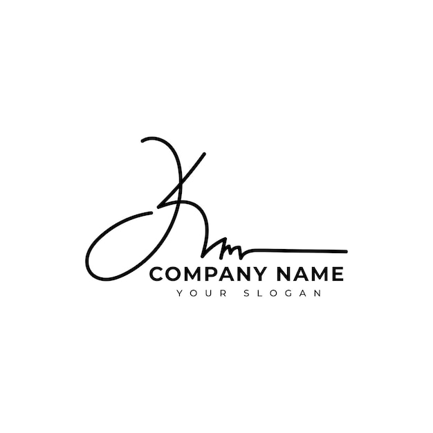 Conception vectorielle de la signature initiale du logo Km