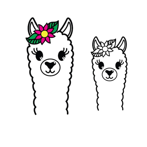 Vecteur conception vectorielle svg de llama