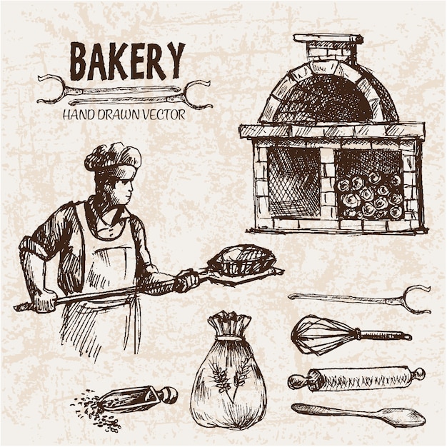 Vecteur conception vintage de boulangerie