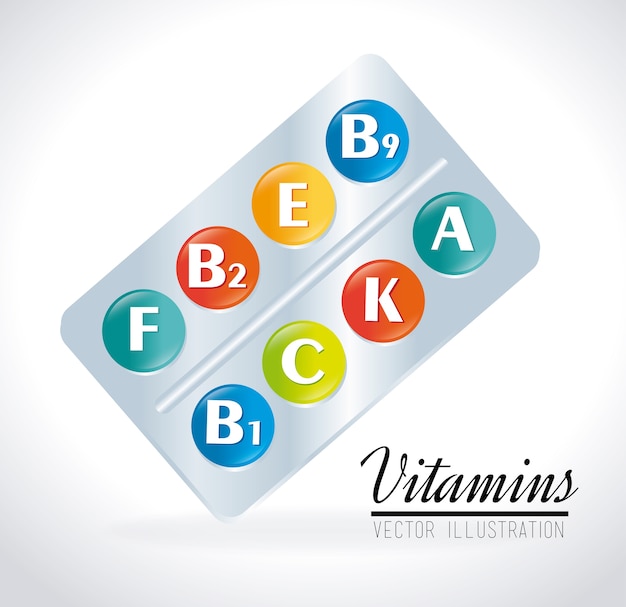 Vecteur conception de vitamines