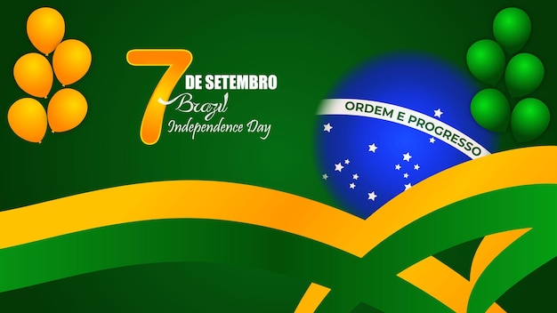 Conception de voeux de médias sociaux de la fête de l'indépendance du brésil