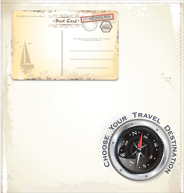 Vecteur conception de voyage après timbre