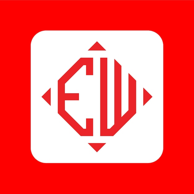Des conceptions créatives simples de monogrammes initiaux du logo EW