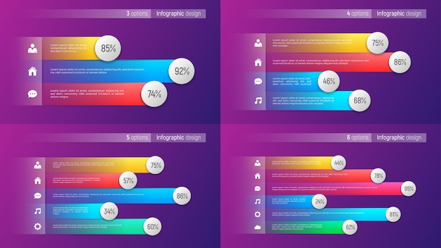 Vecteur conceptions infographiques modifiables faciles