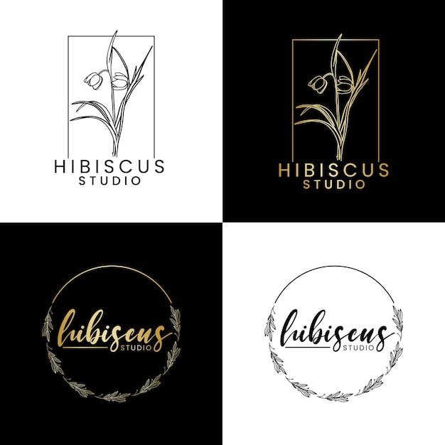 Conceptions De Logo De Studio D'hibiscus