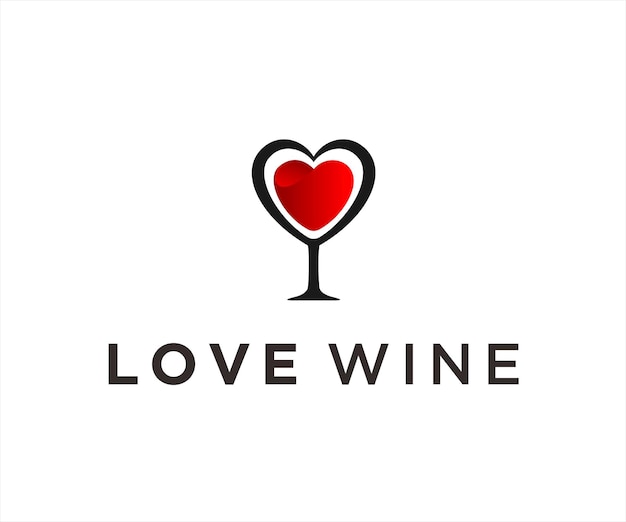 Conceptions De Logo De Vin D'amour