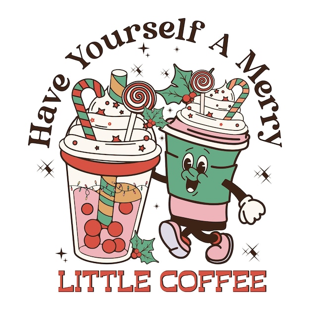 Conceptions de sublimation de citations de café de Noël